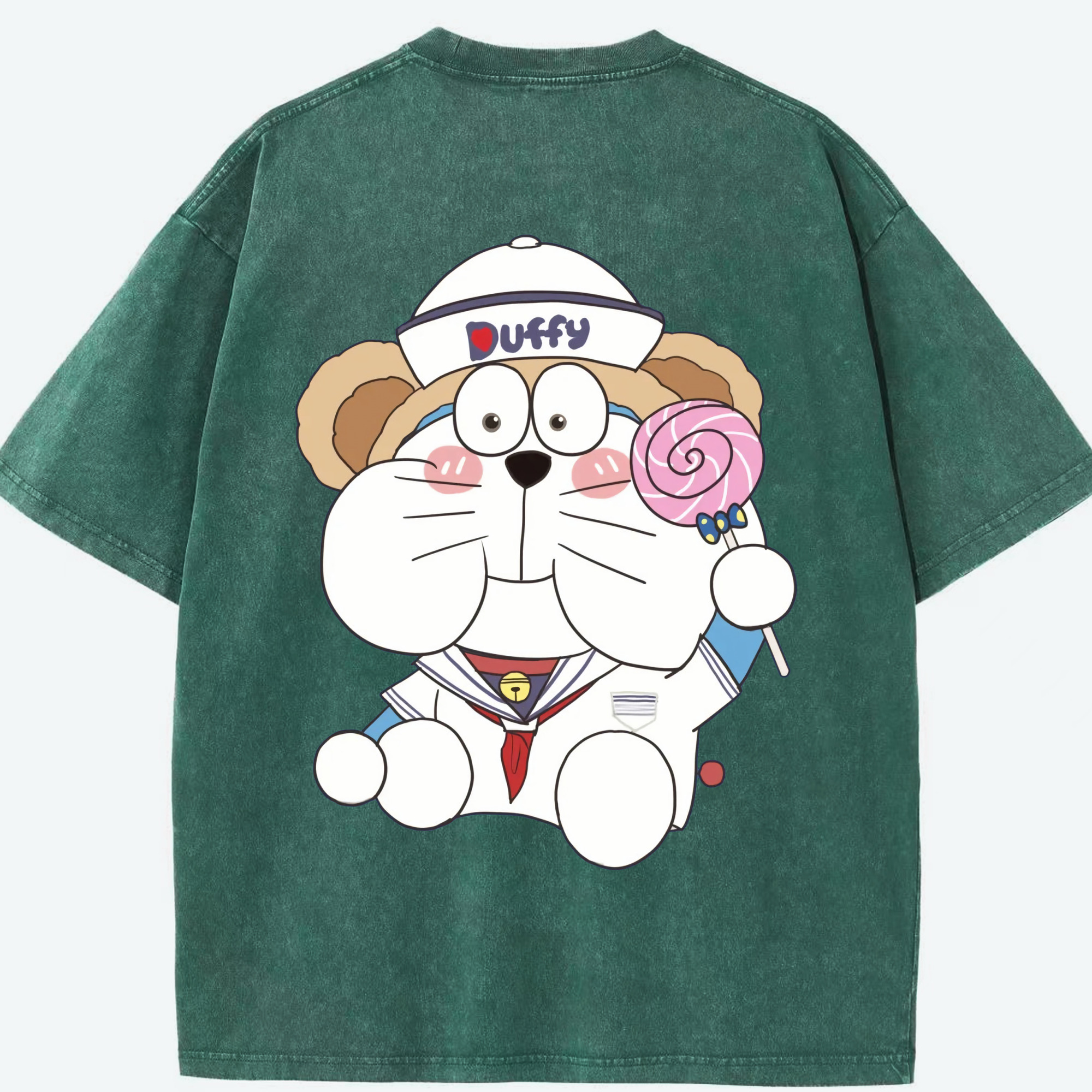 （画像用） ドラえもん Doraemon 綿100% ヴィンテージ風 半袖Tシャツ（背面プリント）